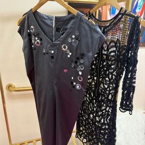 Gray Dress with Sequin Details